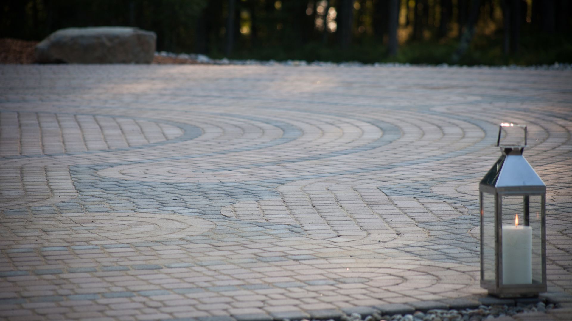 Close view of the paths in the labyrinth at The Lodge at Woodloch