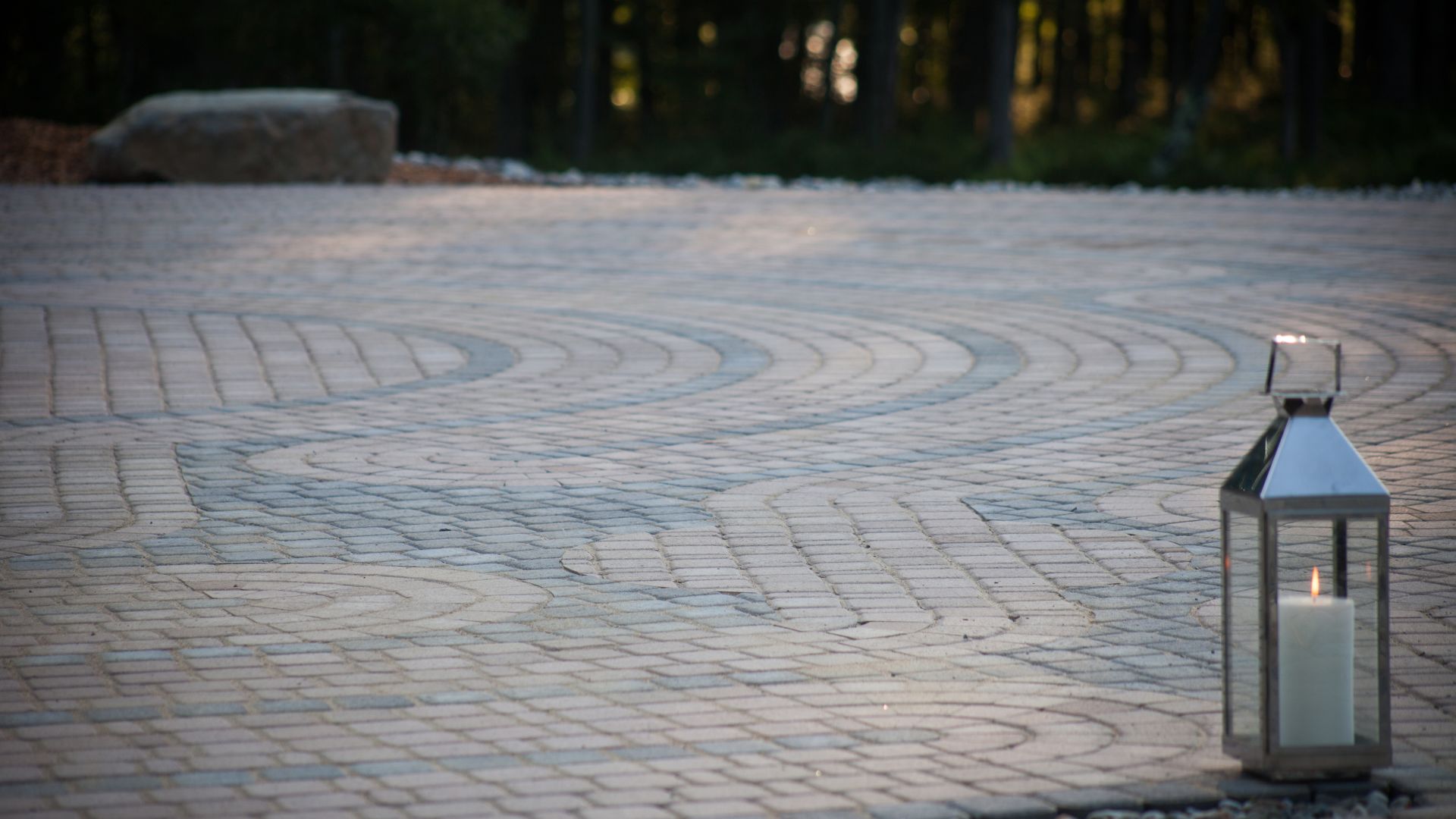 Close view of the paths in the labyrinth at The Lodge at Woodloch